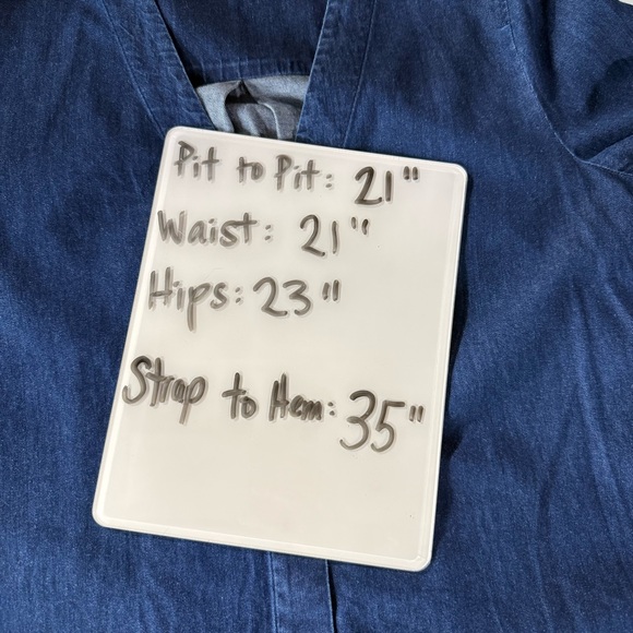 COS Mini Shift Dress Size 8 Denim Long‎ Sleeve Minimalist Clean Basic - Picture 8 of 11